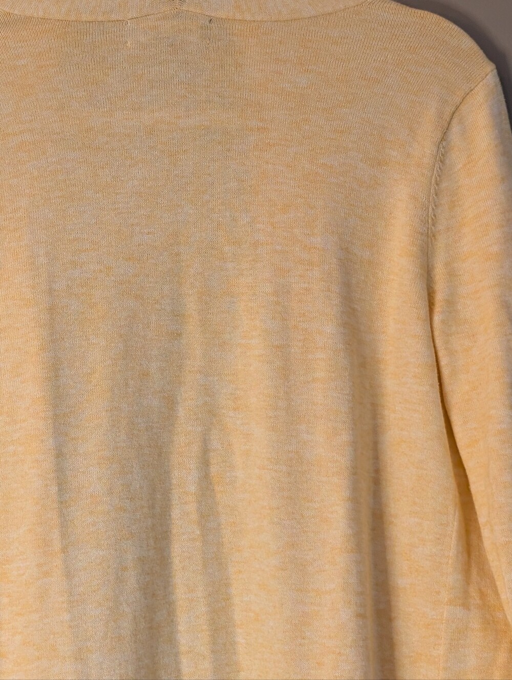 Lands' End heathered yellow open-front cardigan sweater 100% cotton size XS sun - Picture 7 of 8